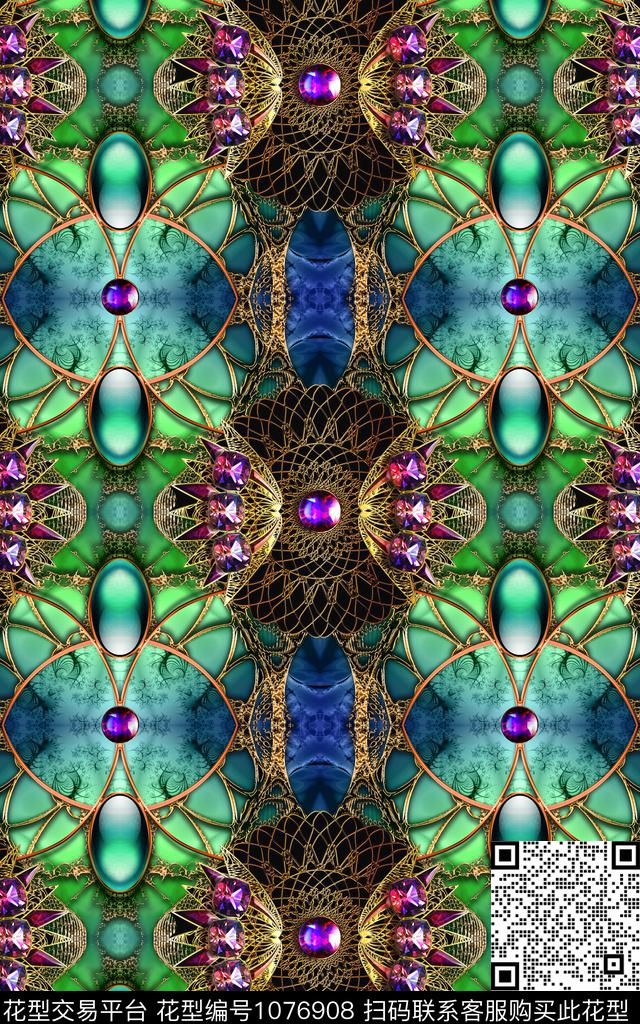 条纹几何珠宝宝石数码印花华亿平台下载（图片编号: 1076908） - 瓦栏（Walan）