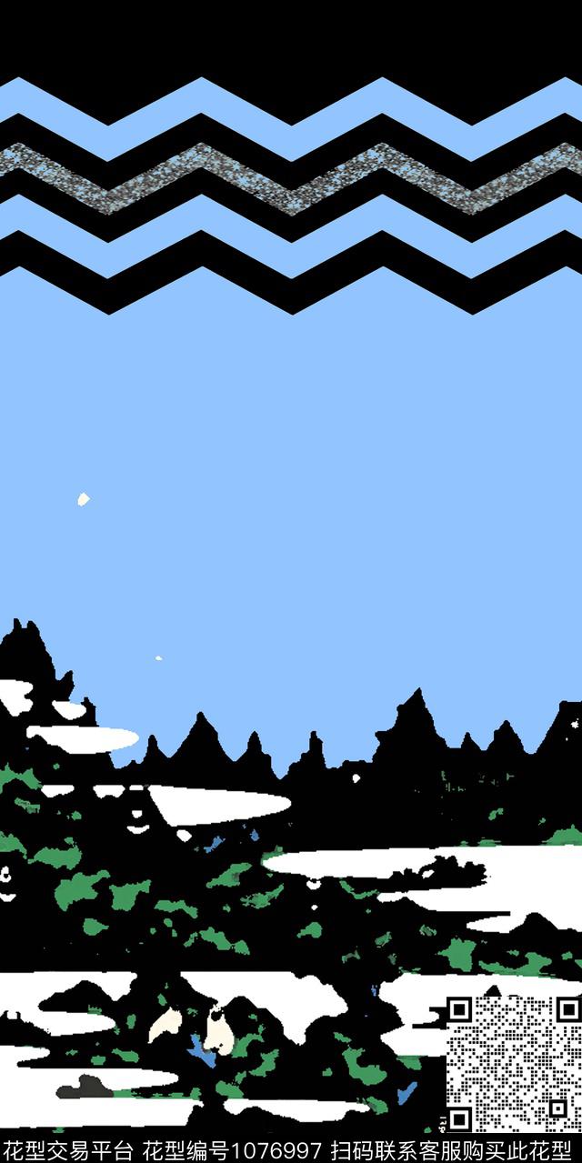 数码华亿平台春夏华亿平台风景定位数码印花华亿平台下载（图片编号: 1076997） - 瓦栏（Walan）