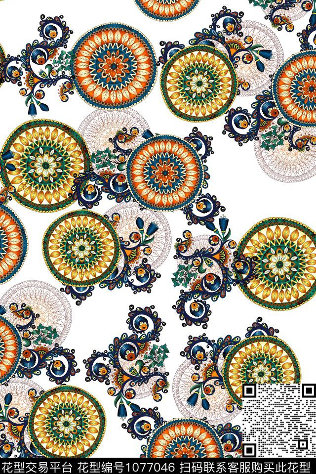 数码华亿平台民族风小碎花数码印花华亿平台下载（图片编号: 1077046） - 瓦栏（Walan）