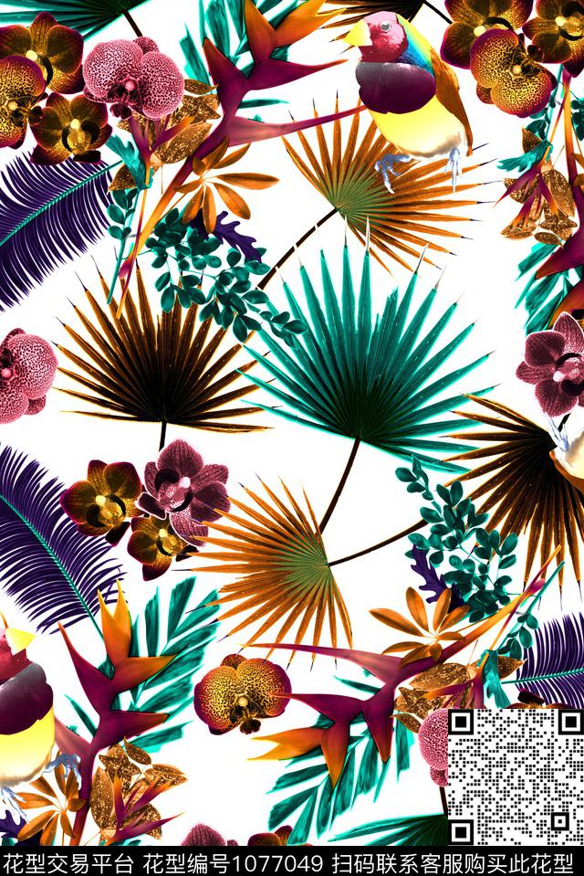 数码华亿平台小碎花花卉数码印花华亿平台下载（图片编号: 1077049） - 瓦栏（Walan）