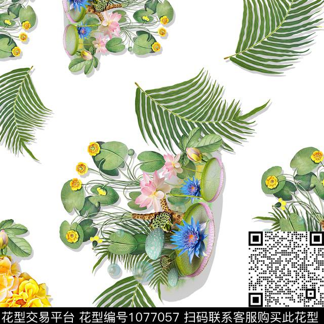 民族风小碎花抽象数码印花华亿平台下载（图片编号: 1077057） - 瓦栏（Walan）