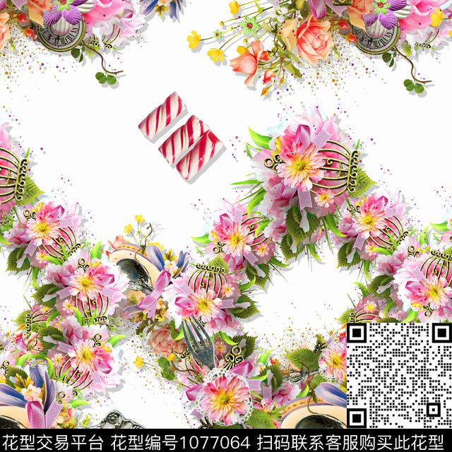 数码华亿平台民族风小碎花数码印花华亿平台下载（图片编号: 1077064） - 瓦栏（Walan）