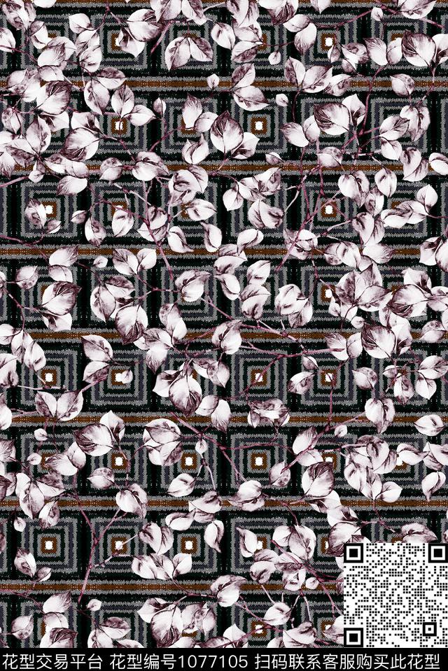 数码华亿平台民族风花卉数码印花华亿平台下载（图片编号: 1077105） - 瓦栏（Walan）