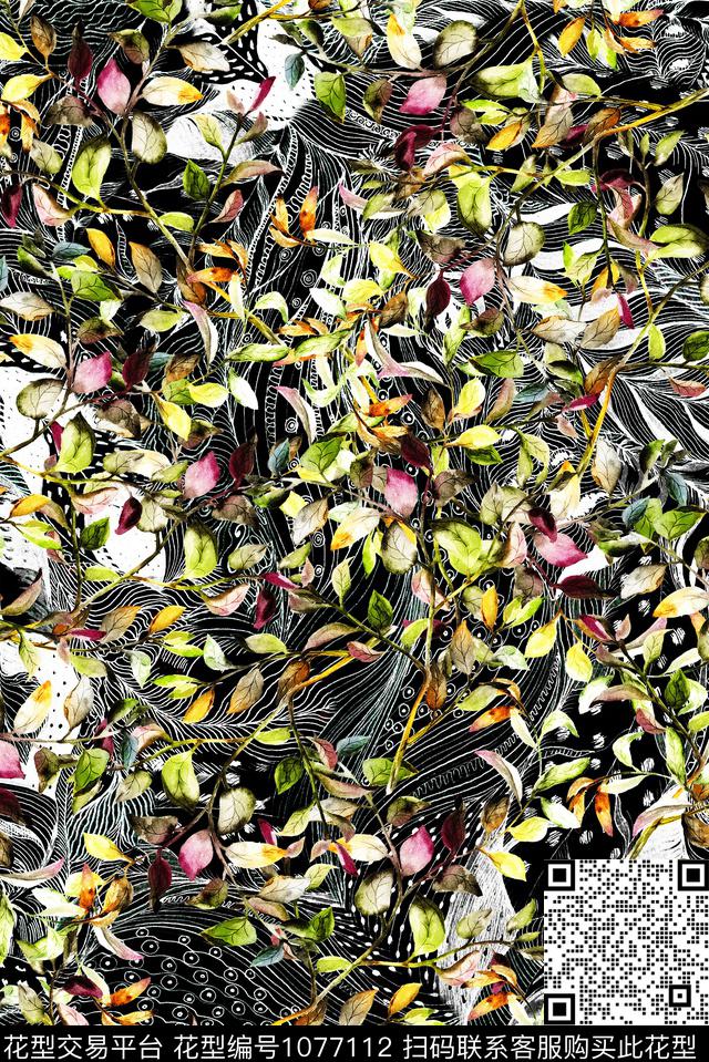 数码华亿平台民族风花卉数码印花华亿平台下载（图片编号: 1077112） - 瓦栏（Walan）