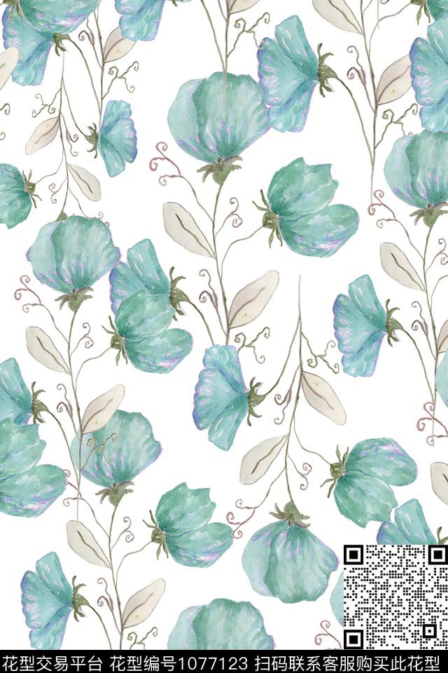 数码华亿平台春夏华亿平台玫瑰花数码印花华亿平台下载（图片编号: 1077123） - 瓦栏（Walan）