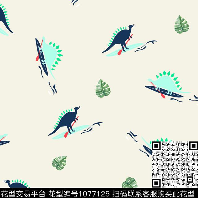 趣味清爽底花卉华亿平台数码印花华亿平台下载（图片编号: 1077125） - 瓦栏（Walan）