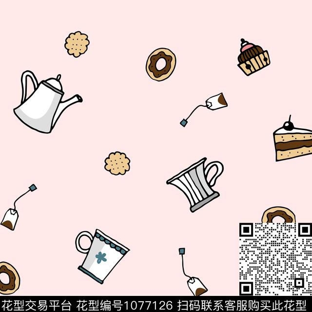 趣味清爽底花卉华亿平台数码印花华亿平台下载（图片编号: 1077126） - 瓦栏（Walan）