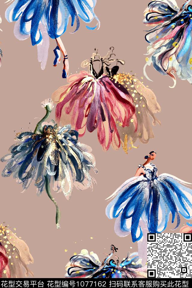 休闲礼服数码印花华亿平台下载（图片编号: 1077162） - 瓦栏（Walan）