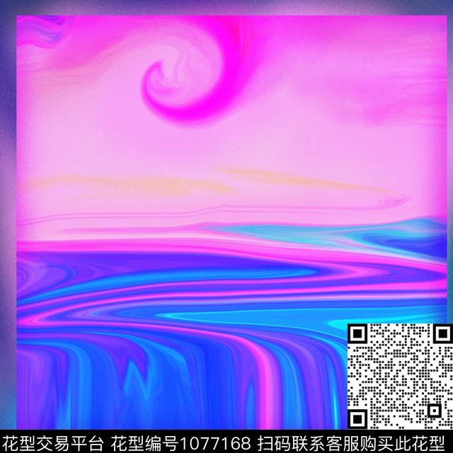 抽象定位花大牌风数码印花华亿平台下载（图片编号: 1077168） - 瓦栏（Walan）