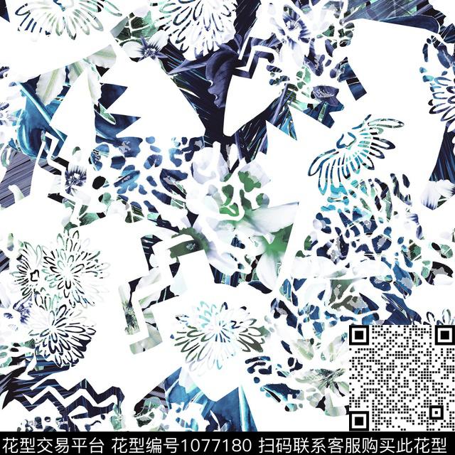 数码华亿平台抽象花卉春夏华亿平台数码印花华亿平台下载（图片编号: 1077180） - 瓦栏（Walan）