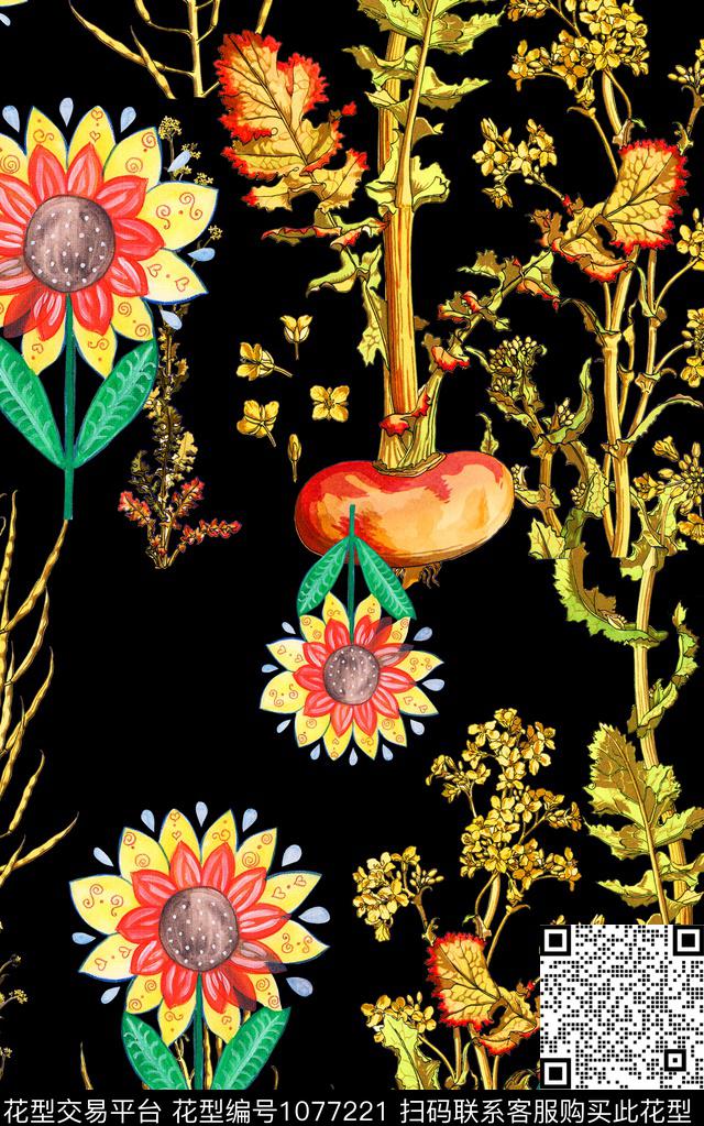 小碎花花卉清爽底花卉数码印花华亿平台下载（图片编号: 1077221） - 瓦栏（Walan）