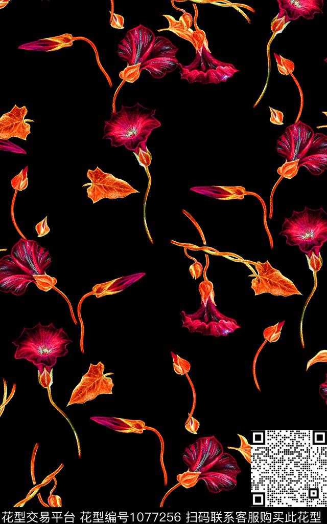 小碎花花卉清爽底花卉数码印花华亿平台下载（图片编号: 1077256） - 瓦栏（Walan）