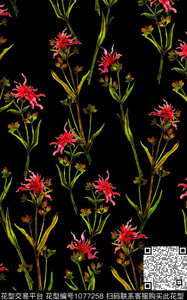 小碎花花卉清爽底花卉数码印花华亿平台下载（图片编号: 1077258） - 瓦栏（Walan）