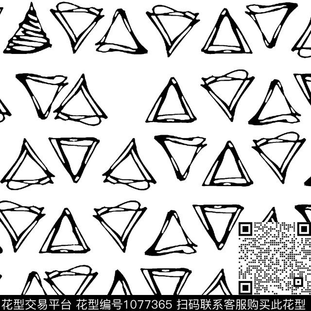 趣味几何简约传统印花华亿平台下载（图片编号: 1077365） - 瓦栏（Walan）