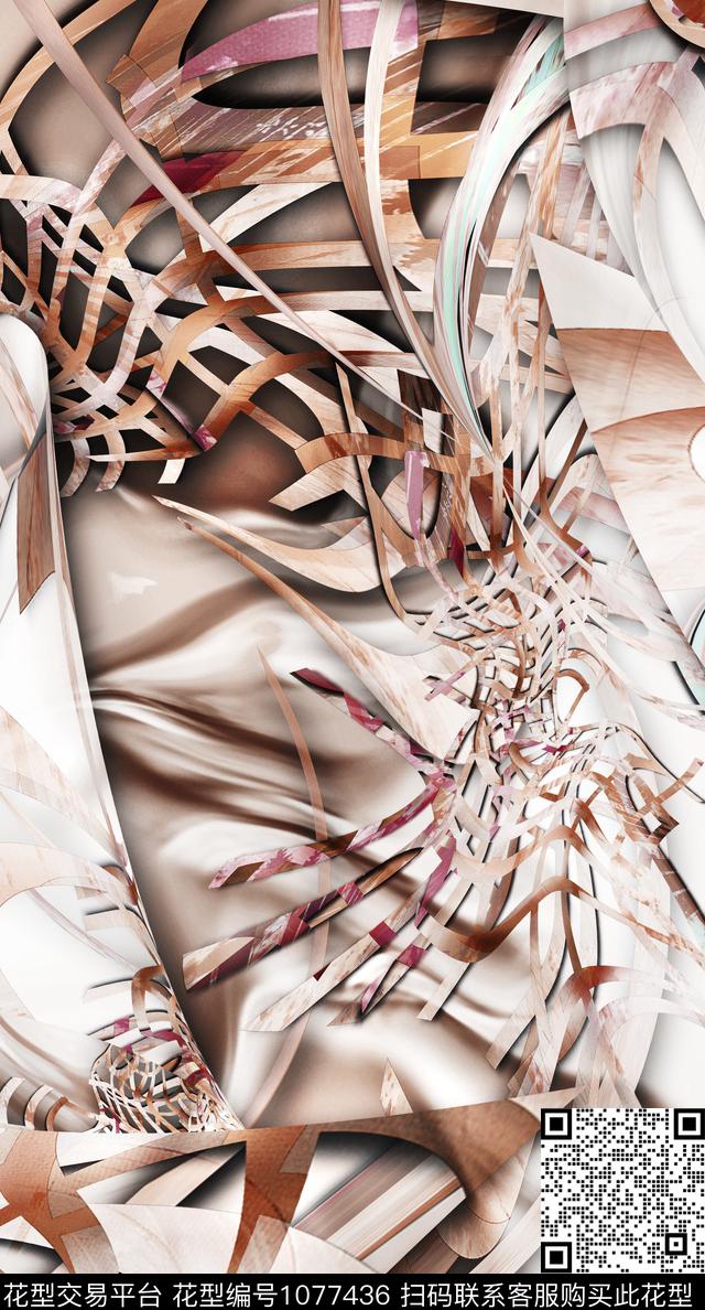 数码华亿平台民族风抽象数码印花华亿平台下载（图片编号: 1077436） - 瓦栏（Walan）