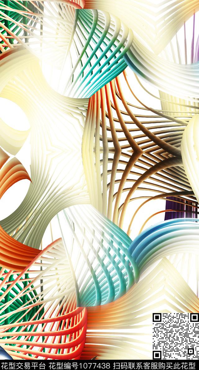 数码华亿平台民族风抽象数码印花华亿平台下载（图片编号: 1077438） - 瓦栏（Walan）