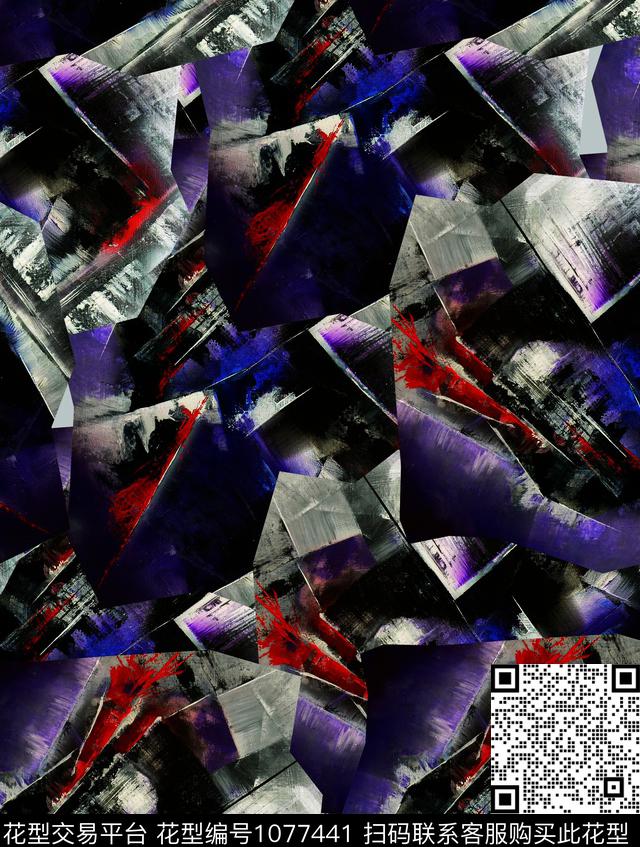 数码华亿平台抽象男装数码印花华亿平台下载（图片编号: 1077441） - 瓦栏（Walan）
