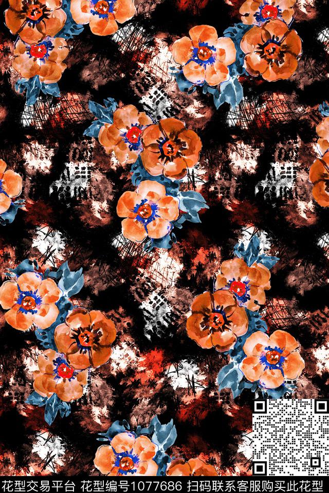 数码华亿平台花卉数码印花华亿平台下载（图片编号: 1077686） - 瓦栏（Walan）