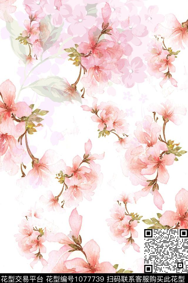 数码华亿平台春夏华亿平台玫瑰花数码印花华亿平台下载（图片编号: 1077739） - 瓦栏（Walan）