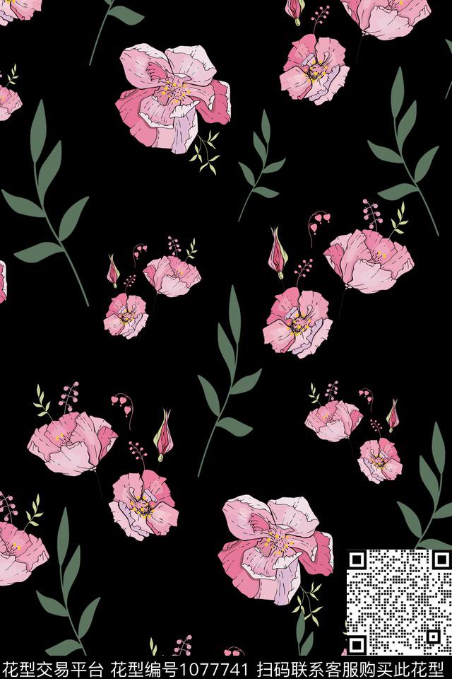 数码华亿平台春夏华亿平台花卉数码印花华亿平台下载（图片编号: 1077741） - 瓦栏（Walan）