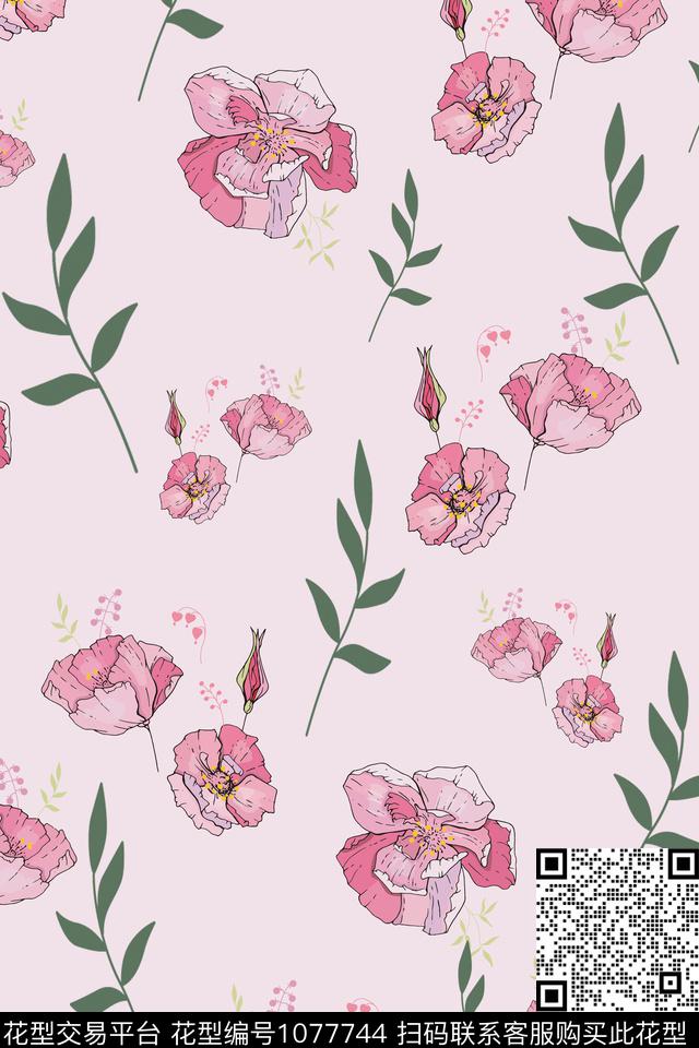 数码华亿平台春夏华亿平台花卉数码印花华亿平台下载（图片编号: 1077744） - 瓦栏（Walan）