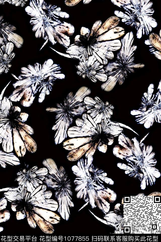 数码华亿平台民族风花卉数码印花华亿平台下载（图片编号: 1077855） - 瓦栏（Walan）