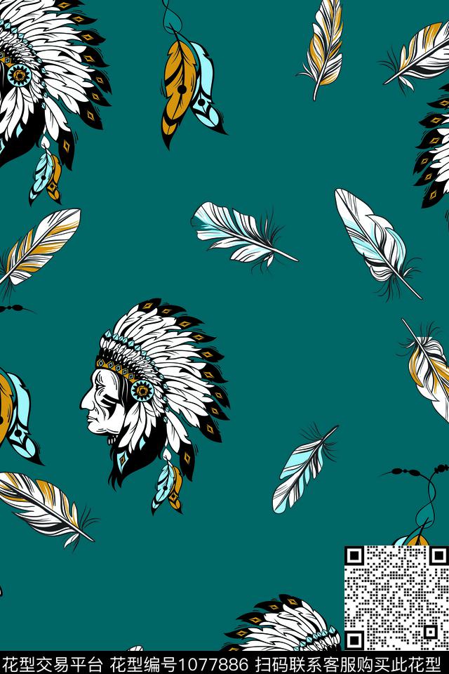 人物几何1/2接数码印花华亿平台下载（图片编号: 1077886） - 瓦栏（Walan）