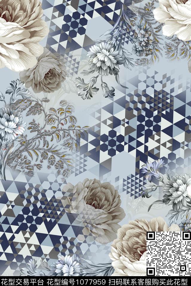 淑女创意底纹传统印花华亿平台下载（图片编号: 1077959） - 瓦栏（Walan）