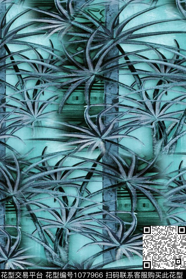 数码华亿平台大牌风棕榈树数码印花华亿平台下载（图片编号: 1077966） - 瓦栏（Walan）