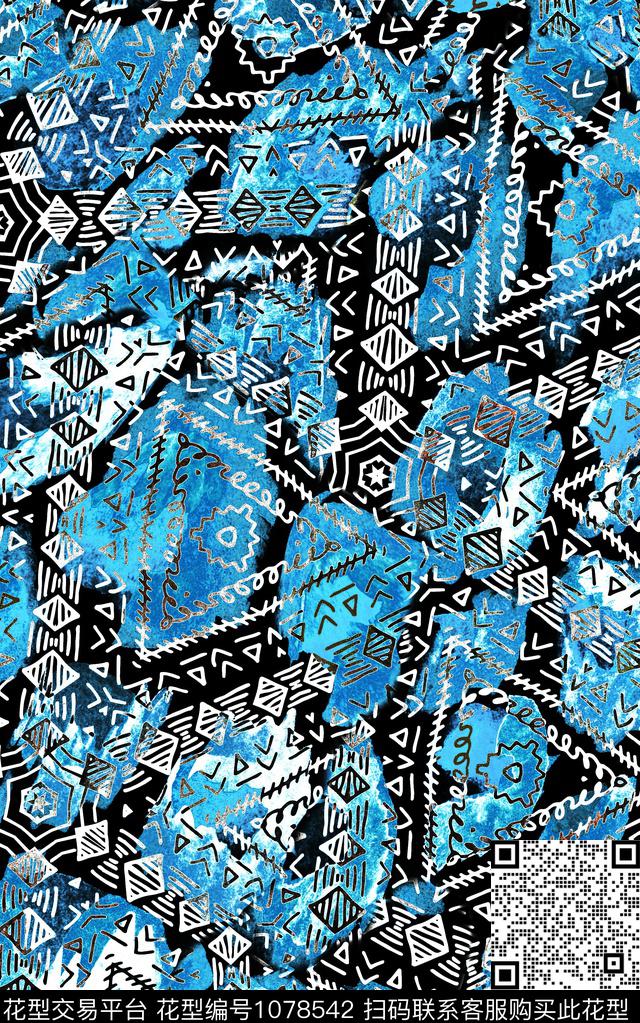 数码华亿平台抽象几何数码印花华亿平台下载（图片编号: 1078542） - 瓦栏（Walan）