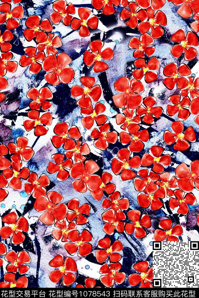 数码华亿平台小碎花花卉数码印花华亿平台下载（图片编号: 1078543） - 瓦栏（Walan）