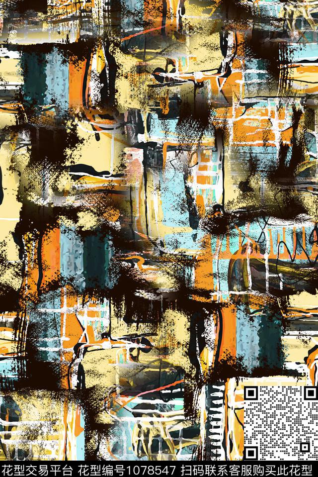 数码华亿平台民族风抽象数码印花华亿平台下载（图片编号: 1078547） - 瓦栏（Walan）