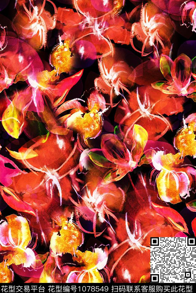 数码华亿平台民族风花卉数码印花华亿平台下载（图片编号: 1078549） - 瓦栏（Walan）