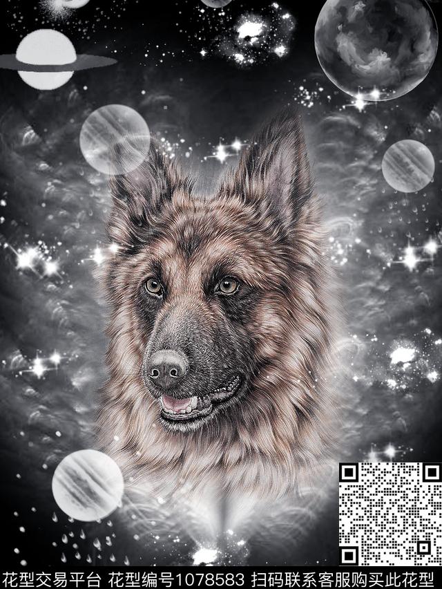 黑白华亿平台宇宙潮牌数码印花华亿平台下载（图片编号: 1078583） - 瓦栏（Walan）