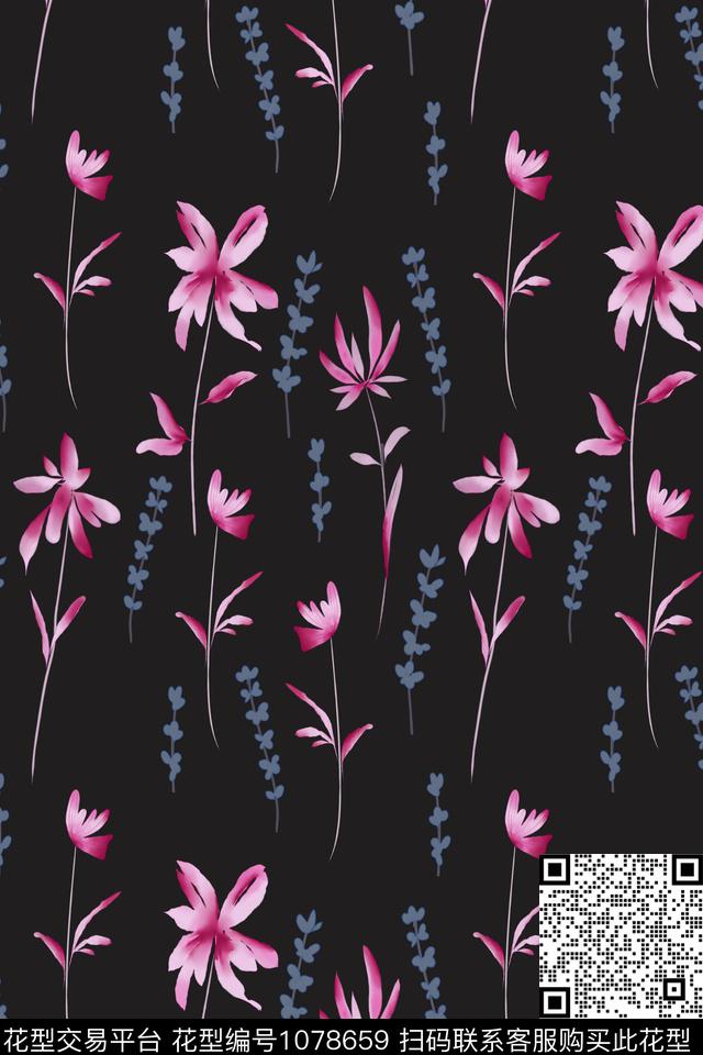 数码华亿平台花卉清爽底花卉数码印花华亿平台下载（图片编号: 1078659） - 瓦栏（Walan）