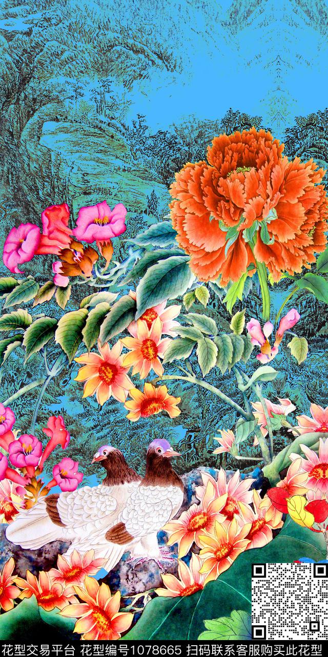 中国风数码印花华亿平台下载（图片编号: 1078665） - 瓦栏（Walan）