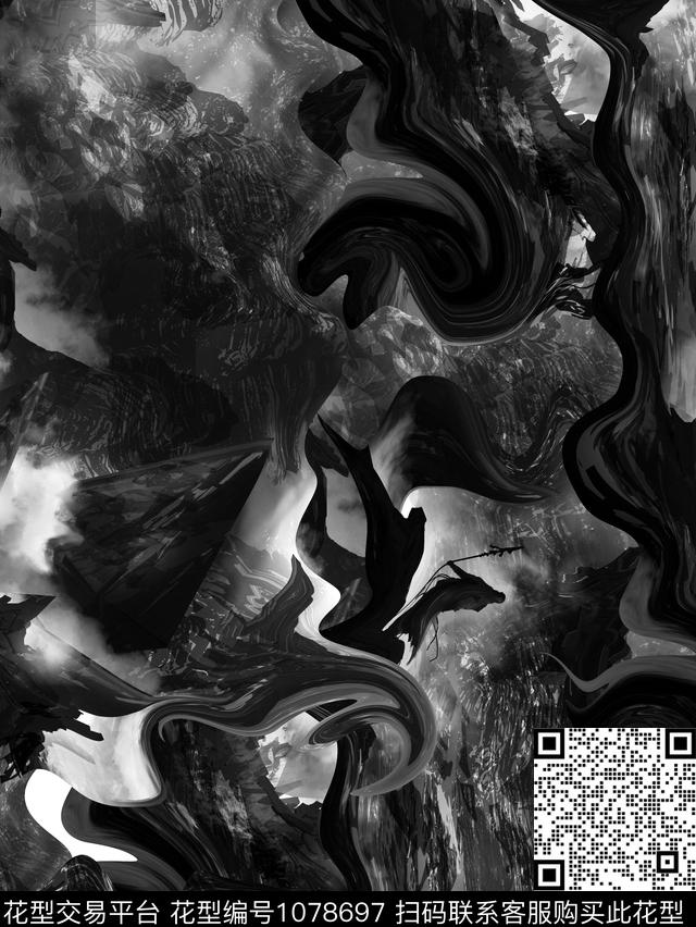 数码华亿平台抽象男装数码印花华亿平台下载（图片编号: 1078697） - 瓦栏（Walan）