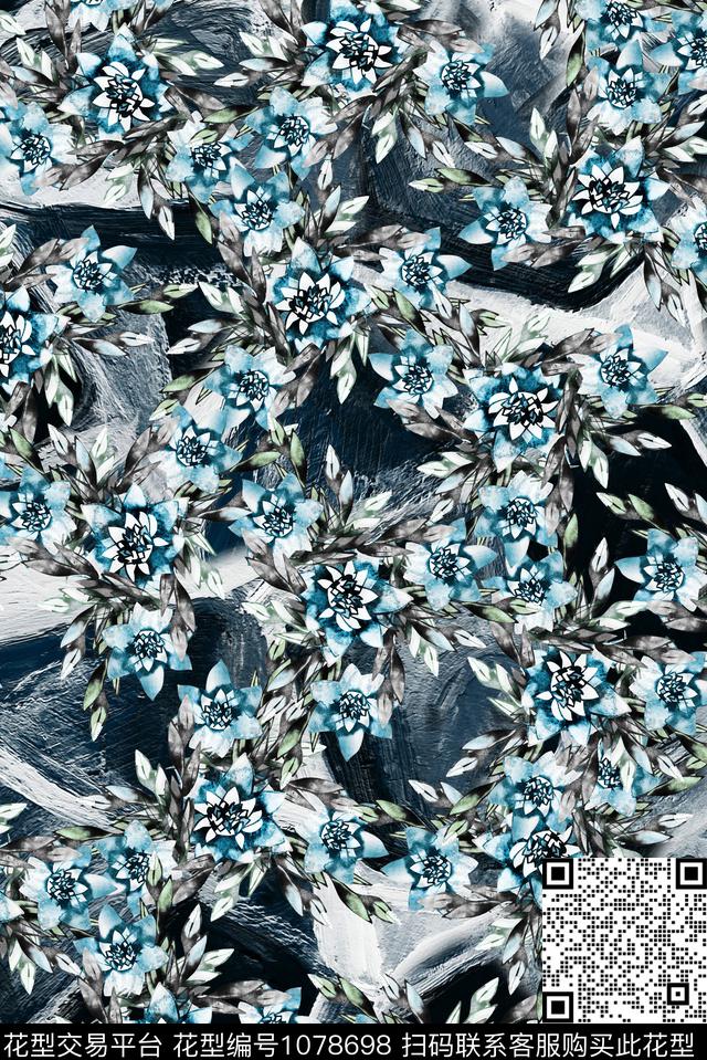 数码华亿平台民族风花卉数码印花华亿平台下载（图片编号: 1078698） - 瓦栏（Walan）