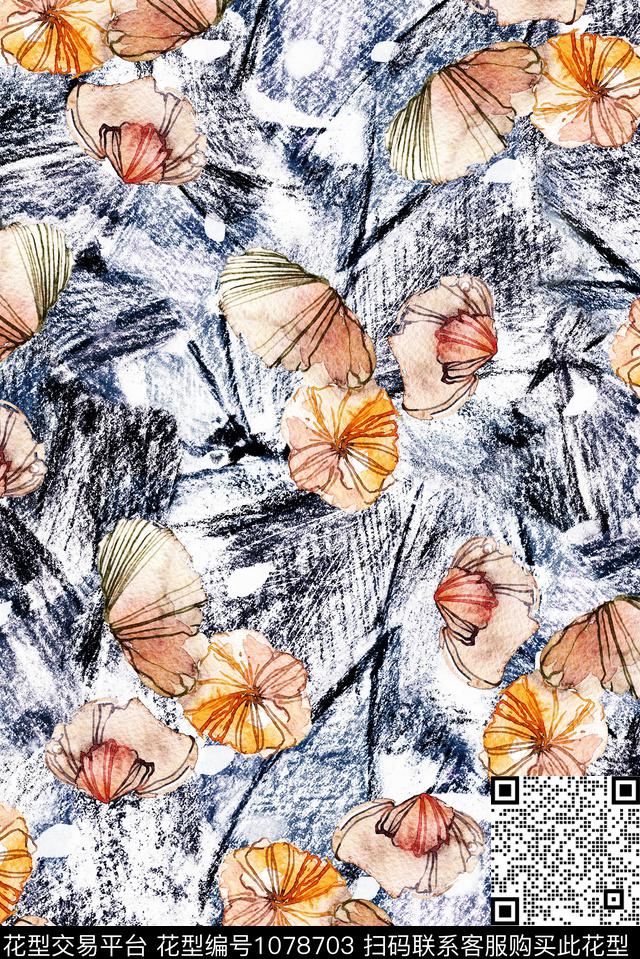 数码华亿平台民族风抽象数码印花华亿平台下载（图片编号: 1078703） - 瓦栏（Walan）