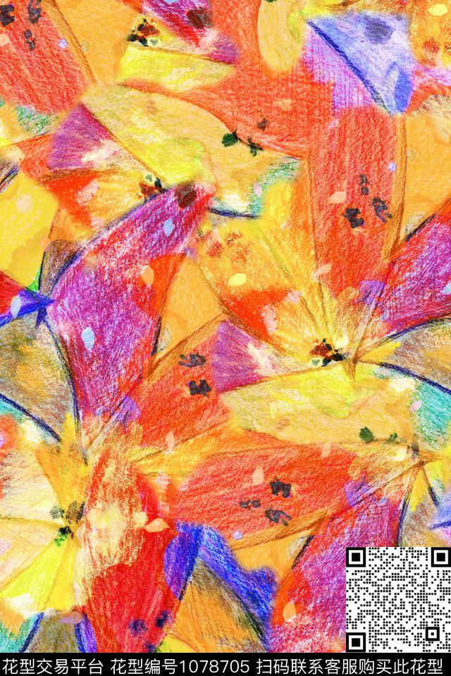 数码华亿平台抽象油画华亿平台数码印花华亿平台下载（图片编号: 1078705） - 瓦栏（Walan）