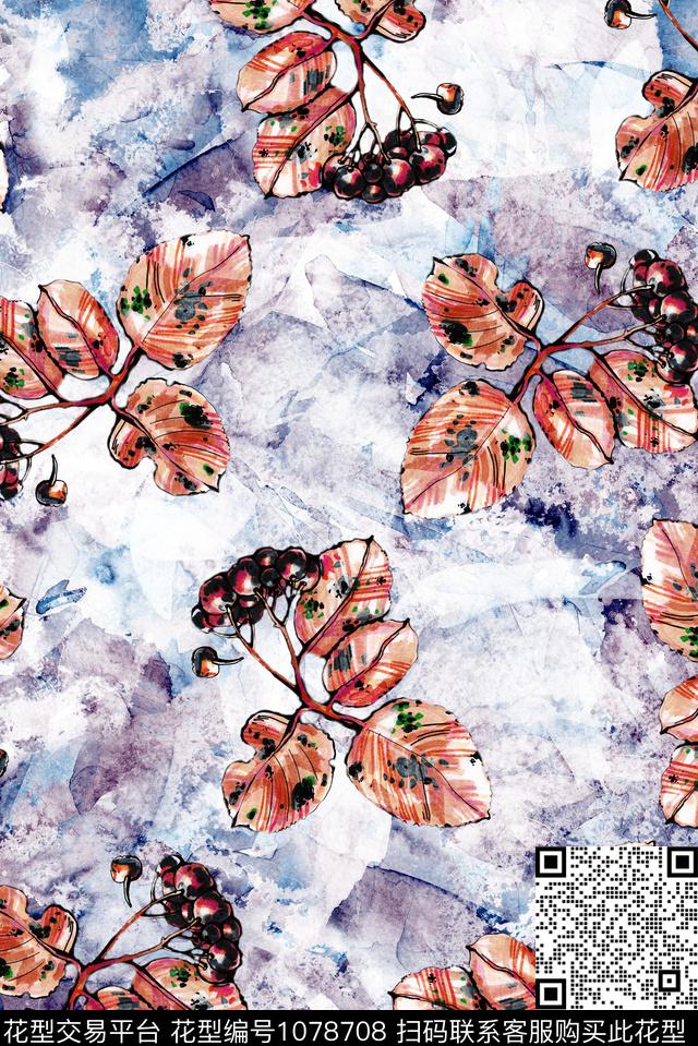 数码华亿平台民族风花卉数码印花华亿平台下载（图片编号: 1078708） - 瓦栏（Walan）