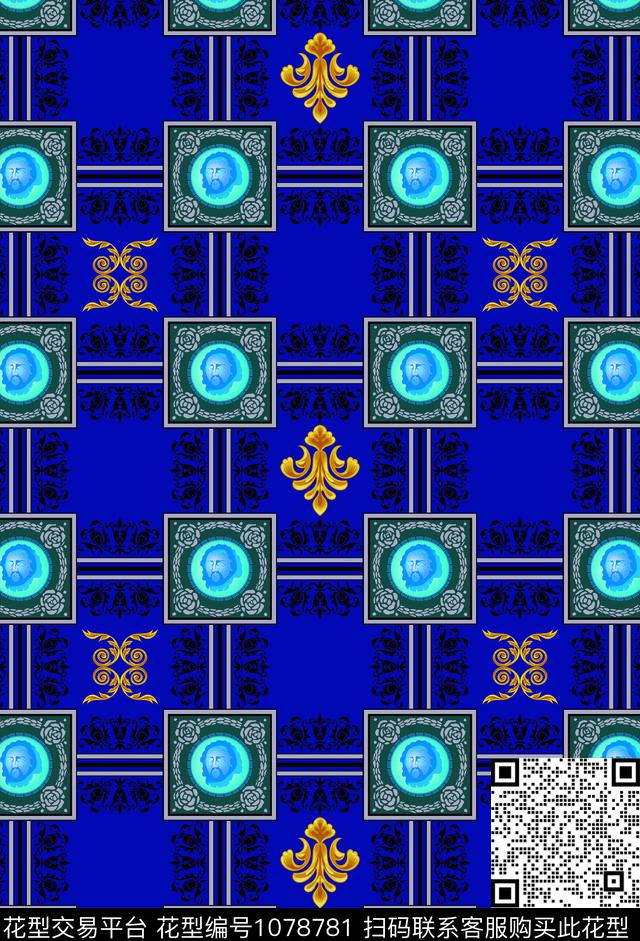 民族风几何大牌风数码印花华亿平台下载（图片编号: 1078781） - 瓦栏（Walan）