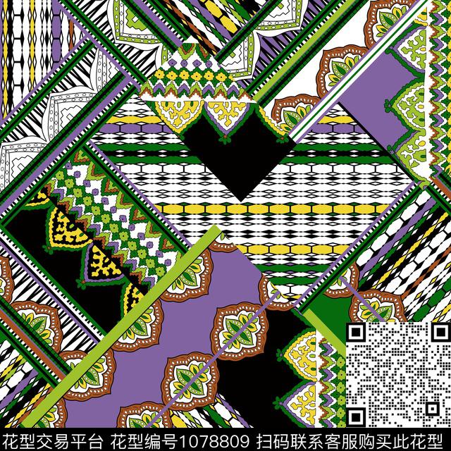 民族风大牌风传统印花华亿平台下载（图片编号: 1078809） - 瓦栏（Walan）