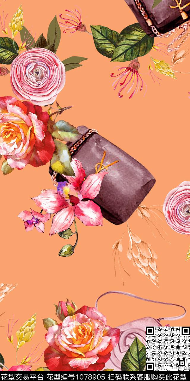 数码华亿平台花卉大牌风数码印花华亿平台下载（图片编号: 1078905） - 瓦栏（Walan）