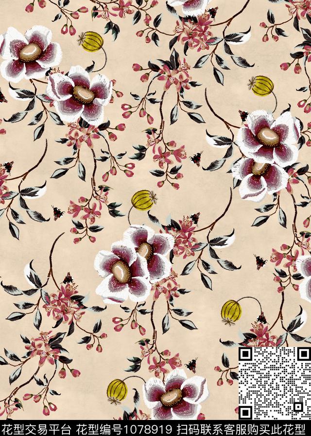 花卉女装爆款数码印花华亿平台下载（图片编号: 1078919） - 瓦栏（Walan）