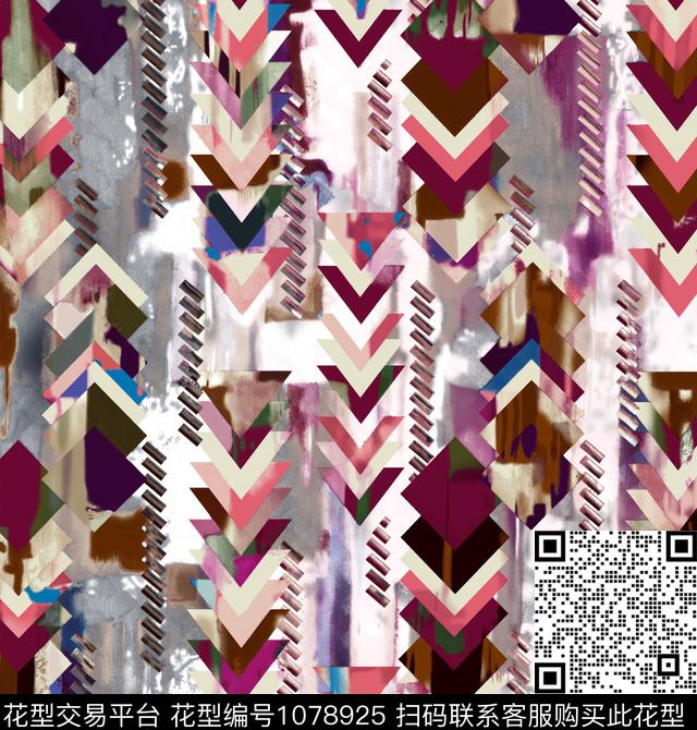 秋冬华亿平台几何条纹数码印花华亿平台下载（图片编号: 1078925） - 瓦栏（Walan）