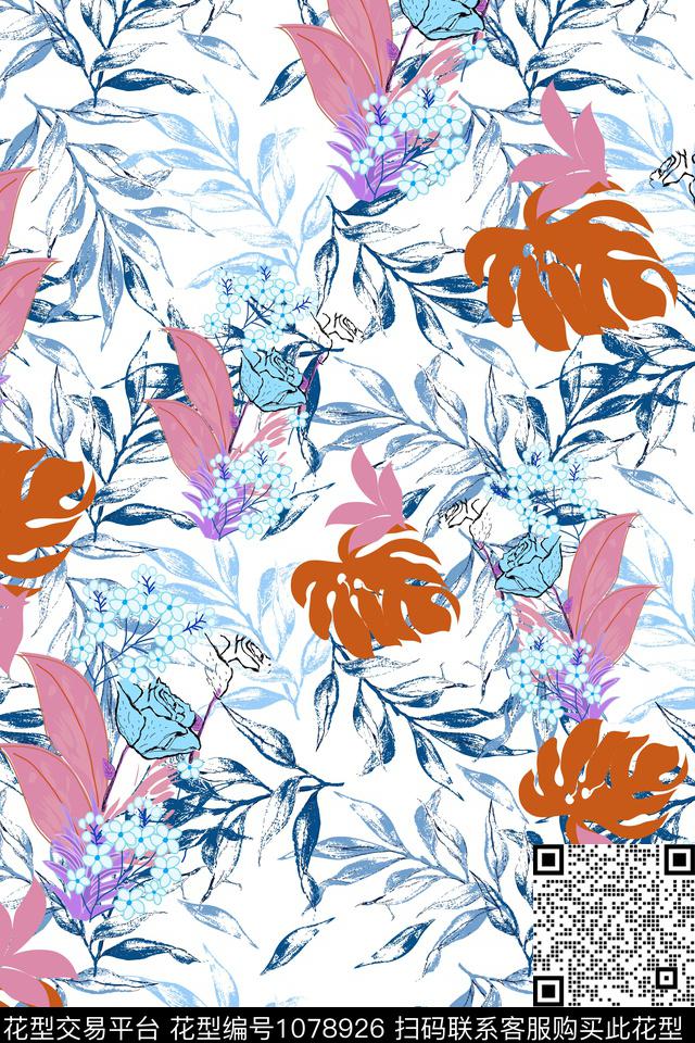 数码华亿平台植物女装数码印花华亿平台下载（图片编号: 1078926） - 瓦栏（Walan）