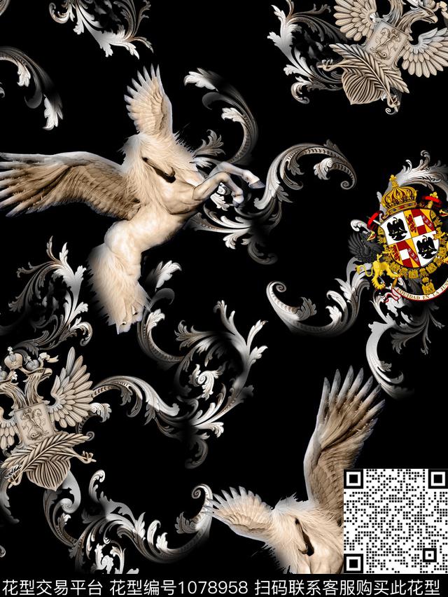 数码华亿平台抽象男装数码印花华亿平台下载（图片编号: 1078958） - 瓦栏（Walan）