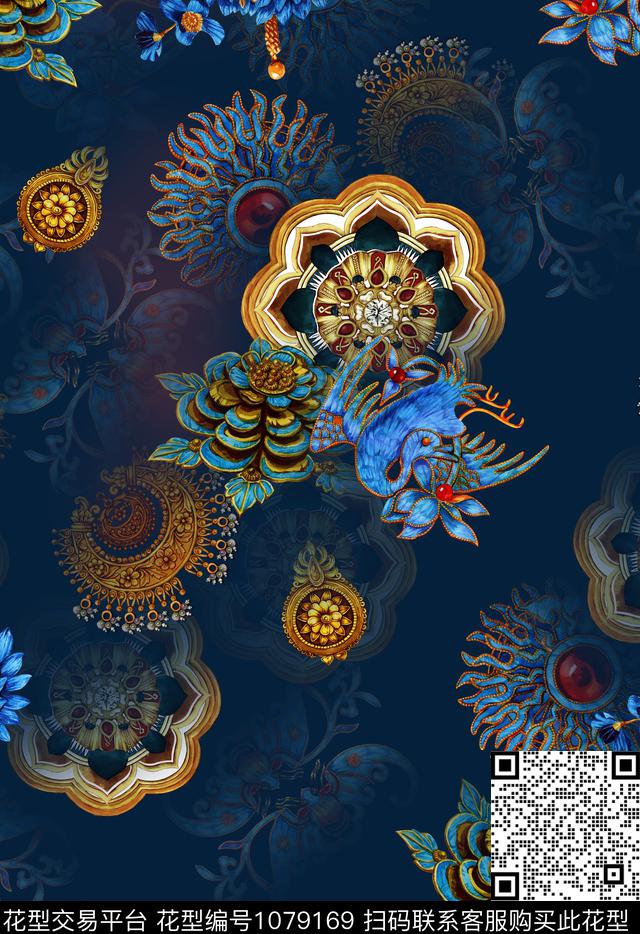 建筑花环数码华亿平台数码印花华亿平台下载（图片编号: 1079169） - 瓦栏（Walan）