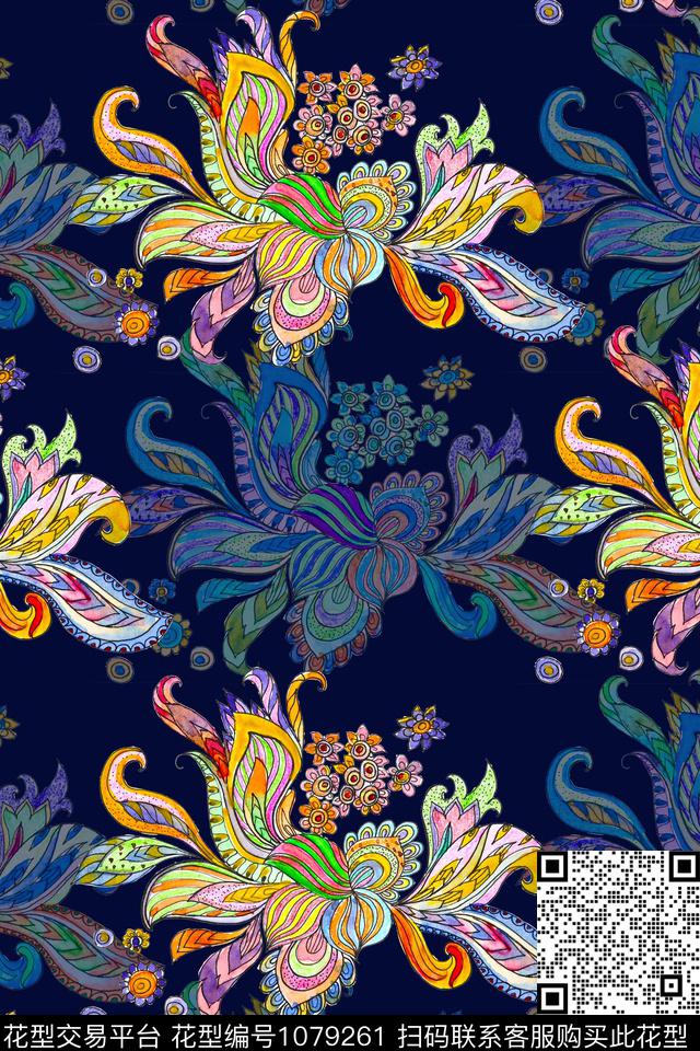 数码华亿平台民族风欧美数码印花华亿平台下载（图片编号: 1079261） - 瓦栏（Walan）